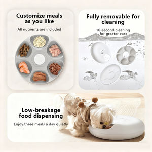 고양이용 자동 습식 사료 공급기, 동결건조 식품, 원격 제어 급식기, 특허가 있는 6 식 WiFi 애완 동물 급식기 - Product Image 3