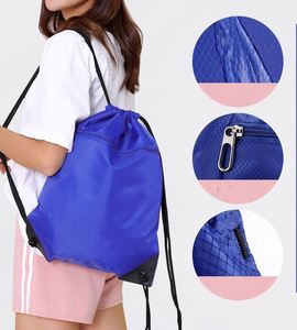 Custom Logo Promotional Polyester Drawstring <b>Backpack</b> Sport Gym Shopping Bag with Personalized Logos - Product Image 1