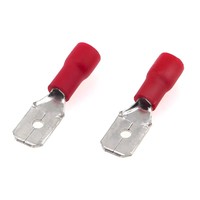 Conector de Anillo de Latón Plateado en Frío con Aislamiento para Exteriores, 250 Unidades, MDD1.25-250, 22-16 AWG, Rojo