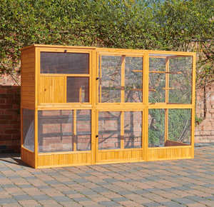 Jaula y Voladero Grande de Lujo para Pájaros, de Madera, con Acceso Superior, para Cacatúas, Loros, Agapornis y Pinzones - Uso en Exteriores - Product Image 1