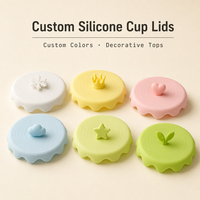 Couvre-aliments en silicone personnalisés à large ouverture avec trou pour paille, anti-fuite, pour vaisselle