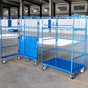Carros de recogida de supermercado Carros de logística al por mayor Particiones opcionales Acero de suministro directo multicapa plegable - Product Image 1