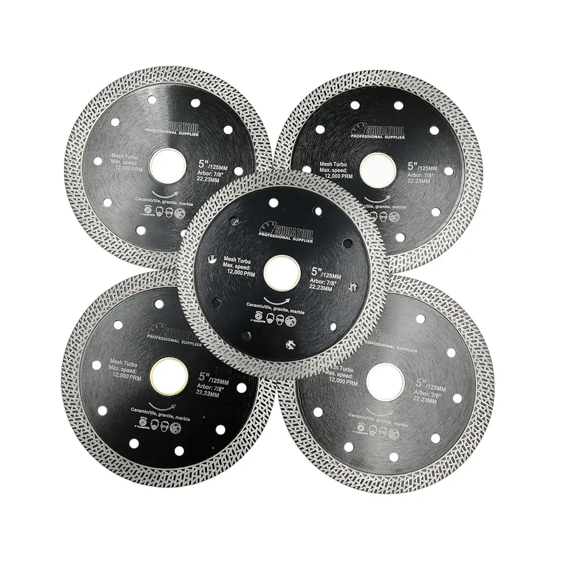 4Inch/4.5Inch/5Inch Turbo Diamantzaagblad Voor Haakse Slijper Diamantsnijschijf Voor Porseleinen Tegelsnijder