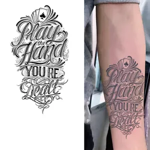 Latest design removable juice tattoo sticker letters water transfer semi permanent temporary tattoos for boy