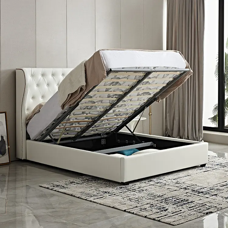 new arrival hotel leather luxury modern king size double wood beds room furniture bedroom sets beds frames design