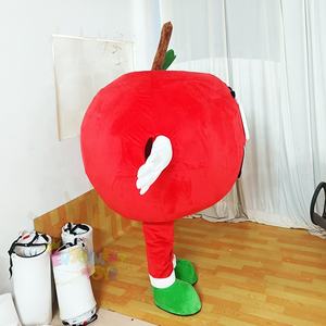 Милый мультяшный костюм-талисман фрукта, профессиональный индивидуальный костюм-талисман красного яблока, большой размер, для взрослых, для мероприятий и вечеринок, в продаже - Product Image 3