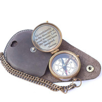 Boussole nautique à bouton-poussoir en laiton antique fait à la main, boussole de collection, cadeau maritime, boussole de poche, camping, randonnée, en stock