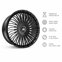 Jantes forgées monobloc 16-24 pouces noir brillant multi-rayons en alliage d'aluminium 25 mm pour voiture de tourisme, berline de luxe, SUV
