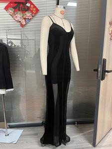 Robe longue de soirée élégante GX-2026, nouveau <span class=keywords><strong>style</strong></span> sexy à col en V, vêtements pour femmes, boutique, tenue de rue élégante, robe de soirée - Product Image 4