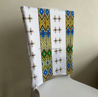 Housse de chaise personnalisée avec logo imprimé en 3D, design croix d'Éthiopie, housses de dossier de chaise décoratives, housses de chaise élastiques