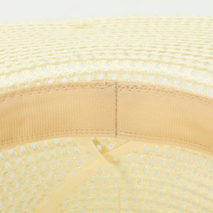 Chapeau de soleil à visière rayée en papier pour femme, style pêcheur, avec nœud fleuri français, cadeau Fête des Mères, pour tête de 56-58 cm - Product Image 4
