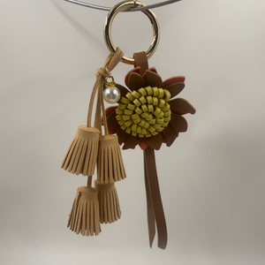 Breloque en cuir fait main en forme de tournesol, style Miu, <span class=keywords><strong>marguerite</strong></span>, sac à dos pour couple, cordon DIY, pendentif pour sac - Product Image 2