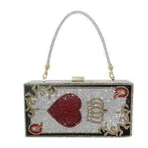 <span class=keywords><strong>กระเป๋า</strong></span>คลัทช์คริสตัลลายเพชรแบบสั่งทำขายส่ง <span class=keywords><strong>กระเป๋า</strong></span>เงินประดับเพชรระยิบระยับ <span class=keywords><strong>กระเป๋า</strong></span>ถือใส่ไพ่โป๊กเกอร์ สำหรับงานปาร์ตี้ - Product Image 1