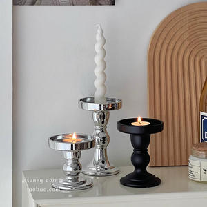 Ensemble de porte-bougies en métal Sunny Corner, finition argentée, résistant à la chaleur, décoration d'intérieur, cadeau pour bougies d'aromathérapie - Product Image 2