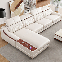 Modernes Apartment-Hotel-Villa Modulares L-förmiges Wohnzimmer-Set Schwamm Echtleder Ecksofa-Set Möbel