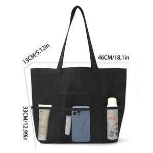 <b>Beach</b> <b>Foldable</b> Large Capacity Tote for Women, Waterproof Polyester Mesh Pool Portable Gym Travel Shopping <b>Bag</b> - Product Image 3