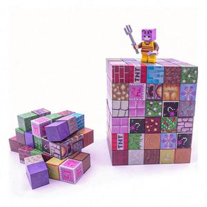 Montessori Sensory Magnetic Cube Construction Toys STEM Educational <b>Plastic</b> Learning <b>Blocks</b> Creative Stacking Set Toddlers - Product Image 3
