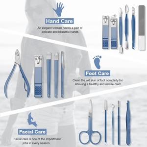 Ensemble professionnel de manucure en acier vert foncé de 20 pièces avec ciseaux pour cuticules et kit de nail art pour l'entretien des ongles - Product Image 3