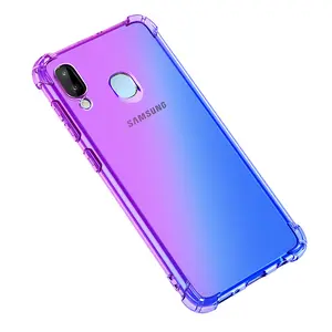 Hot Sale Transparent Gradient Color Shock-Absorting TPU Back Cover For Samsung Galaxy A20 A30 Phone Case Custom Design