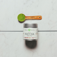 Autocollant d'étiquette de boîte de conserve Matcha bio rond personnalisé noir blanc argent boîtes de poudre de Matcha couvercle à vis
