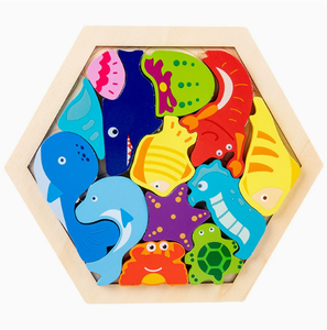 六角形パズル 7ピース タングラム 頭脳を鍛える 11ブロック ジグソーパズル ボード クラシック教育玩具 ギフト おもちゃ - Product Image 6