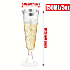 Gobelets en plastique jetables transparents, détachables, colorés, élégants, pour fêtes, mariages, bars, événements, cocktails, champagne - Product Image 5