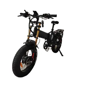 Vélo électrique pliable 2000W à double moteur Bafang 52v21Ah, batterie de frein à huile, suspension complète, gros pneu, cadre en alliage d'aluminium