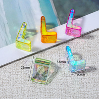Perles alphabet en acrylique transparent multicolores A-Z de 6 mm, à trou droit, pour accessoires DIY faits à la main, porte-clés et sacs