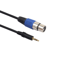 Câble audio pour microphone avec prise jack mini stéréo TRS 3,5 mm, prise XLR femelle 3 broches, gaine en PVC, pour utilisation professionnelle avec ordinateur portable, téléphone