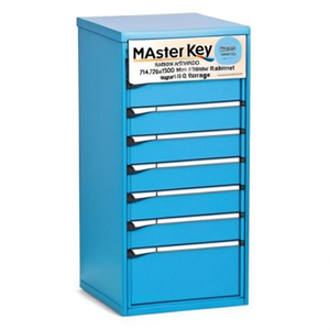Fami Master Key Comfort <b>Drawer</b> Cabinet 9 <b>Drawers</b> 714x726x1500 Mm Capri Blue Ral5019 <b>Tool</b> Storage - Product Image 2