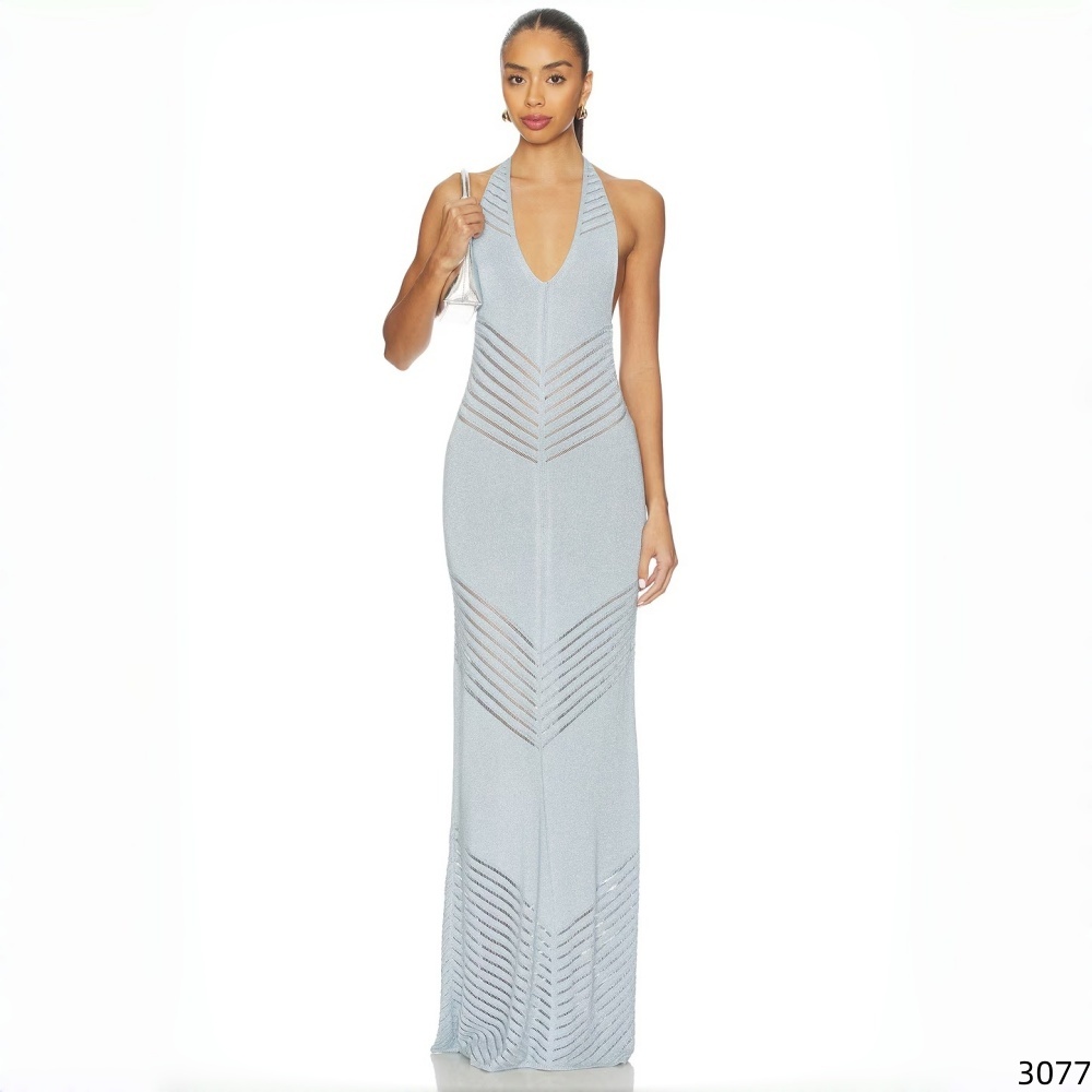Chevron Dresses for Women - Elegant Knit Maxi Style
