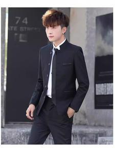 Stile tradizionale Zhongshan abiti pantaloni cappotto da <span class=keywords><strong>uomo</strong></span> Tang vestito colletto sottile <span class=keywords><strong>giovane</strong></span> cinese best man <span class=keywords><strong>abbigliamento</strong></span> da sposa - Product Image 2