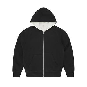 Sweat à capuche zippé pour homme en molleton épais de haute qualité 100% coton, surdimensionné, grande taille, broderie 3D personnalisée, imprimé - Product Image 2