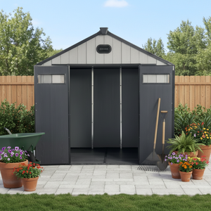 Abri à outils en plastique <span class=keywords><strong>Factor</strong></span> 8 <span class=keywords><strong>x</strong></span> 6, 8,1 m, beige, abri de rangement extérieur en plastique - Product Image 3