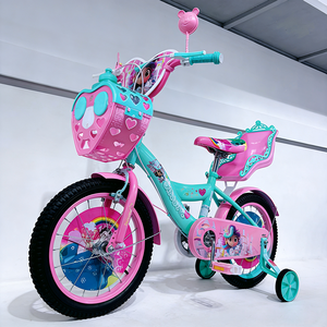 Vélo pour enfants Princesse Rose avec panier en plastique et roues stabilisatrices, en promotion. Tailles disponibles : 12, 14, 16 et <span class=keywords><strong>20</strong></span> <span class=keywords><strong>pouces</strong></span>. - Product Image 2