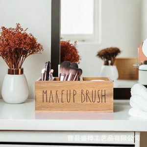 Wooden Desktop <b>Storage</b> Box Makeup Organizer Solid Wood Cosmetic Holder For <b>Dressing</b> <b>Table</b> - Product Image 3