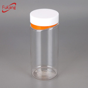 300 ml claro cilindro de plástico para mascotas de <span class=keywords><strong>calcio</strong></span>/vitamina botella de 10 oz PET transparente <span class=keywords><strong>suplemento</strong></span> ronda contenedor - Product Image 1