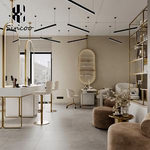 Modern European Style Large Full Length Barber Salon Furniture <b>Makeup</b> Hairdressing <b>LED</b> Beauty Salon <b>Mirror</b> Station Table - Product Image 3