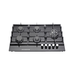 Table de cuisson à gaz en fonte lourde Table de cuisson à double combustible 5 brûleurs scellés Plaque de cuisson en verre trempé Cuisinière à gaz encastrable Plaque de cuisson à gaz avec brûleur à gaz - Product Image 1