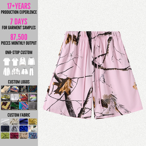 Shorts amples personnalisés Yingling, shorts streetwear avec imprimé arbre réel, pantalons de survêtement amples, impression DTF, cordon de serrage, shorts camouflage pour hommes - Product Image 2