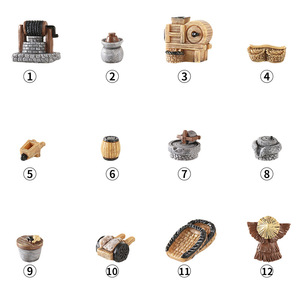 Outils agricoles miniatures en résine de style chinois pour la décoration de bureau, ornement de jardin traditionnel - Product Image 4