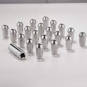 เก็ติทอลล์ น็อตล้ออะลูมิเนียมอัลลอยด์ M12x1.5 M14x1.5 สำหรับการดัดแปลงรถยนต์ สีเงิน - Product Image 1