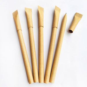 Novelty Eco Friendly Recyclable Kraft Paper Logo Ball Pen Customized Advertising Promotional <b>Gift</b> with Black/Blue Ink 1.0mm - Product Image 1