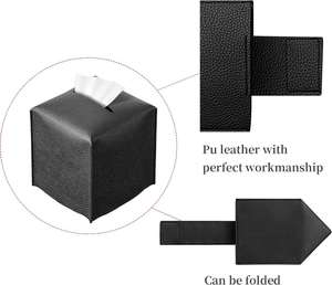 Modern Soft Leather Tissue Box Cover <b>Foldable</b> Multi-purpose Desktop Decorative Rectangular Napkin Holder Container Fashionable - Product Image 4