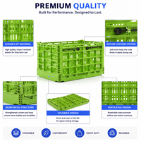 Caisse en plastique pliable en maille ouverte HUADING 560*360*324 mm, empilable, pour le transport en supermarché