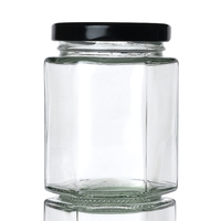 Résistance aux hautes températures de qualité 80 ML 180 ML 380 ML 500 ML pot en verre hexagonal clair pour confiture sauce chili pâte de citron