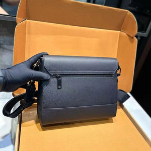 Sac messager pour homme en cuir véritable noir, sacs à main de marque de créateur, sac bandoulière pour homme de qualité supérieure - Product Image 6