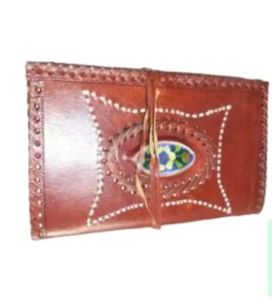 Carnet de notes rétro en cuir véritable fait main avec reliure en pierre, imprimé marron personnalisé, pour les voyages et les notes quotidiennes - Product Image 3