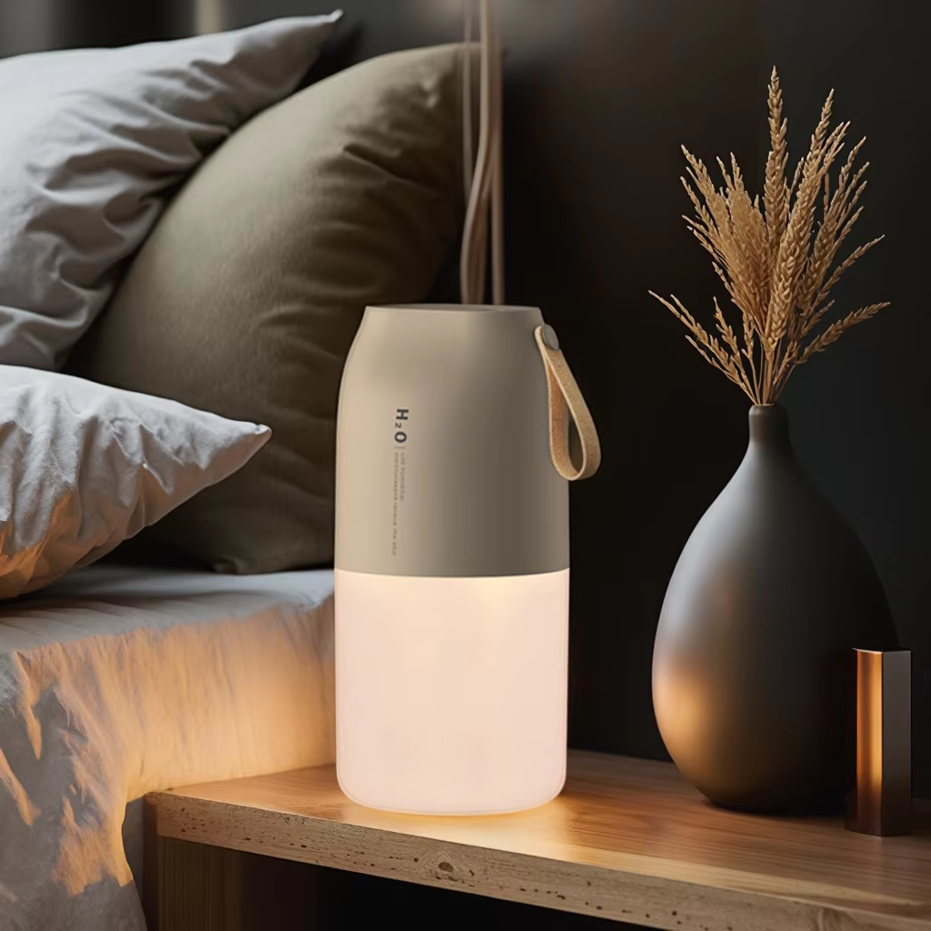 Portable KC Wireless Air Humidifier 300ML Double Mist Sprayer Hotel Household Use Smart Rechargeable LED Night Light Ultrasonic