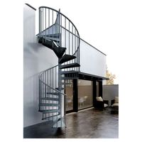 Escalier en colimaçon moderne en acier galvanisé avec garde-corps en verre, escalier rotatif de luxe léger pour hôtel et maison duplex